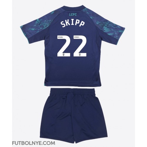 Camiseta Leicester City Oliver Skipp #22 Visitante Equipación para niños 2025-26 manga corta (+ pantalones cortos)
